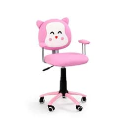 Dětská židle na kolečkách KITTY — ekokůže, růžová Halmar