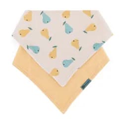 PETITE&MARS Bryndák bandana Luke 2 ks Beige Kiwis&Misty Green 3m+ - PETITE&MARS Bryndák bandana Luke 2 ks Beige Pears&Intense Ochre 3m+