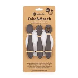 PETITE&MARS Set 3 ks silikonových tréninkových lžiček Take&Match 6m+ - Bitter Cocoa