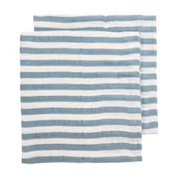 Meyco Mušelínové pleny Fat Stripe 120x120 cm 2-balení - Jeans Blue