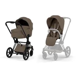 Cybex Priam Comfort kompletní kočárek 2026 - Matt Black / Coconut Brown