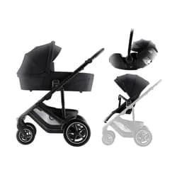 BRITAX-RÖMER Set kočárek Smile 5Z + hluboká korba + autosedačka Baby-Safe PRO Style - Carbon Black