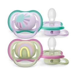 Philips AVENT Šidítko Ultra air Obrázek 0-6m, 2ks - dívka (duha)