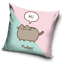 Carbotex dětský polštář KOČIČKA PUSHEEN JÁ KOŠIŠTA, růžovo-tyrkysová 40x40cm