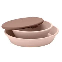 BIBS talíř a miska s víčkem - Blush
