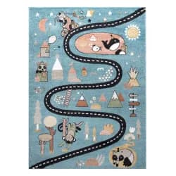 Dywany Łuszczów Dětský kusový koberec Fun Route Street animals blue 240x330 cm