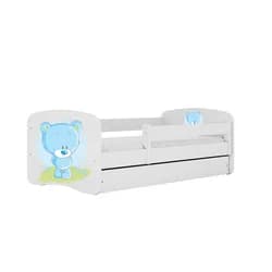 Kocot kids Dětská postel Babydreams medvídek bílá, varianta 80x180, se šuplíky, s matrací