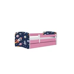 Kocot kids Dětská postel Babydreams vesmír růžová, varianta 80x180, se šuplíky, s matrací