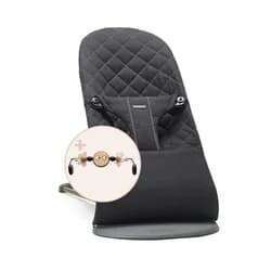 BABYBJORN Babybjorn lehátko BLISS Black Woven s hračkou Googly Eyes Black/White