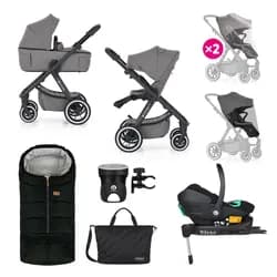 PETITE&MARS Kočárek kombinovaný ICON 2v1 Dove Grey XXL AIR + Core Pro i-Size Black Grey + Báze - PETITE&MARS Kočárek kombinovaný ICON 2v1 Dove Grey XXL AIR + Core Pro i-Size Black Grey + Báze