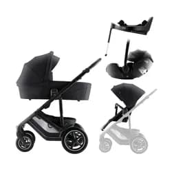BRITAX-RÖMER Set kočárek Smile 5Z + hluboká korba + autosedačka Baby-Safe PRO + Vario Base 5Z Style - Carbon Black