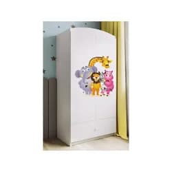 Kocot kids Dětská skříň Babydreams 90 cm ZOO bílá