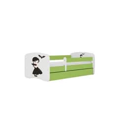 Kocot kids Dětská postel Babydreams temná princezna zelená, varianta 80x180, se šuplíky, s matrací
