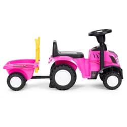 MULTISTORE Dětské odrážedlo TRACTOR s vozíkem růžové