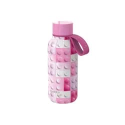 Quokka Nerezová termoláhev Solid Kids s poutkem Pink Bricks 330 ml