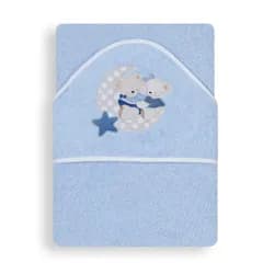 Interbaby OSUŠKA froté 100x100 MEDVÍDEK S MĚSÍČKEM - modrá