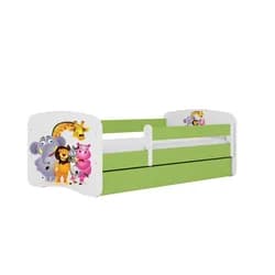 Kocot kids Dětská postel Babydreams ZOO zelená, varianta 80x180, se šuplíky, s matrací
