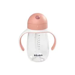 Beaba Hrnek s brčkem 300ml Old Pink
