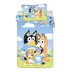 Jerry Fabrics Dětské povlečení do postýlky BLUEY 004 BABY, modro-zelené, bavlna hladká, 100x135cm + 40x60cm