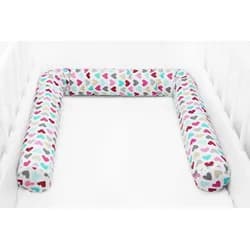 Scamp mantinel do postýlky válec (ColorfulHearts) - 150 cm