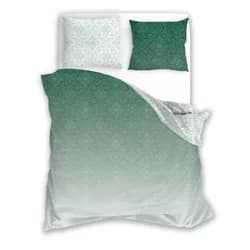 Faro Bavlněné saténové povlečení Milagro Verde 023 140x200 cm + 70x90 cm zelené/bílé
