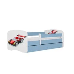 Kocot kids Dětská postel Babydreams závodní auto modrá, varianta 80x180, se šuplíky, s matrací