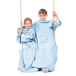 Restilo Dětská deka s rukávy DecoKing Lazy světle modrá, velikost 90x105