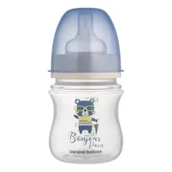 Canpol babies Lahev se širokým hrdlem BONJOUR PARIS 120ml modrá
