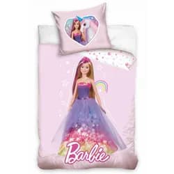 Carbotex povlečení do postýlky BARBIE PRINCEZNA, růžové, bavlna hladká, 100x135cm + 40x60cm