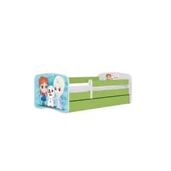 Kocot kids Dětská postel Babydreams Sněhové princezny zelená, varianta 80x180, se šuplíky, s matrací