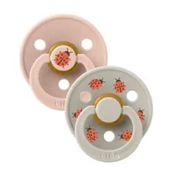 BIBS STUDIO Colour Ladybug dudlíky z přírodního kaučuku 2ks – velikost 1 - Blush Mix