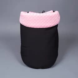 Kidiloo Nánožník minky - černý-baby růžová
