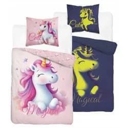 TOP Svítící bavlněné povlečení 140x200+70x80 Princess Unicorn