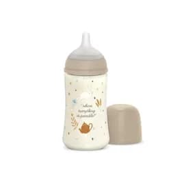 Suavinex Kojenecká láhev WONDERLAND 270ml FYZIOL PRŮTOK M - KRÉMOVÁ