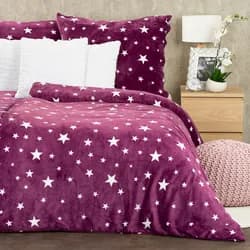 4Home Povlečení mikroflanel Stars violet , 140 x 200 cm, 70 x 90 cm