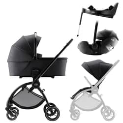 BRITAX-RÖMER Set kočárek Rio + hluboká korba + autosedačka Baby-Safe PRO + Vario Base 5Z Style - Carbon Black