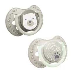 LOVI Dudlík svítící silikonový dynamický BUDDY BEAR 0-6m 2ks