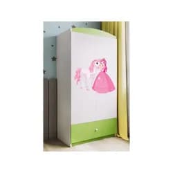 Kocot kids Dětská skříň Babydreams 90 cm princezna a poník zelená