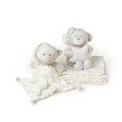 Interbaby Deka měkká kuličky + přítulka + medvídek - KRÉMOVÁ