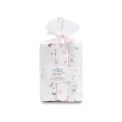 Interbaby Plenka ZVÍŘÁTKA 3ks 80x80cm - bílo/růžová