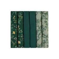 KikkaBoo Pleny mušelínové 30x30 cm 6ks Secret Garden Green
