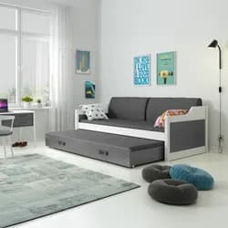 SMB Dětská výsuvná postel DAVE, 90x200 cm Barva: Modrá, Dekor: Grafit
