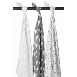 Meyco Pleny 3-balení Feathers-clouds-dots grey/white