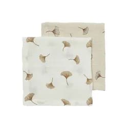 Meyco Mušelínové pleny Ginko 30x30 cm 2-balení - Off white/soft sand