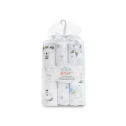 Interbaby Plenka ZVÍŘÁTKA 3ks 80x80cm - bílo/šedá