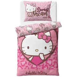Carbotex povlečení HELLO KITTY RŮŽOVÁ POHÁDKA, růžové, bavlna hladká, 140x200cm + 70x90cm