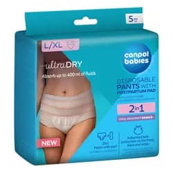 Canpol babies Jednorázové poporodní kalhotky s vložkou 2v1 L/XL 5ks