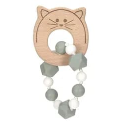 Lässig Teether Bracelet Wood/Silicone - Little Chums cat