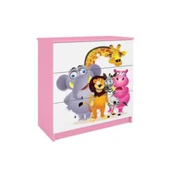 Kocot kids Komoda Babydreams 80 cm ZOO růžová