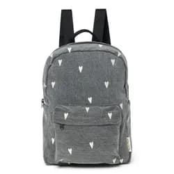 Studio Noos Denim Midi batůžek s přední kaspou Grey Hearts